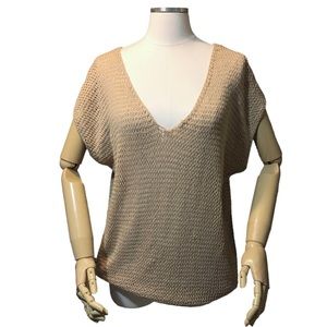 THE EARTH COLLECTION  Tan Loose Knit Top